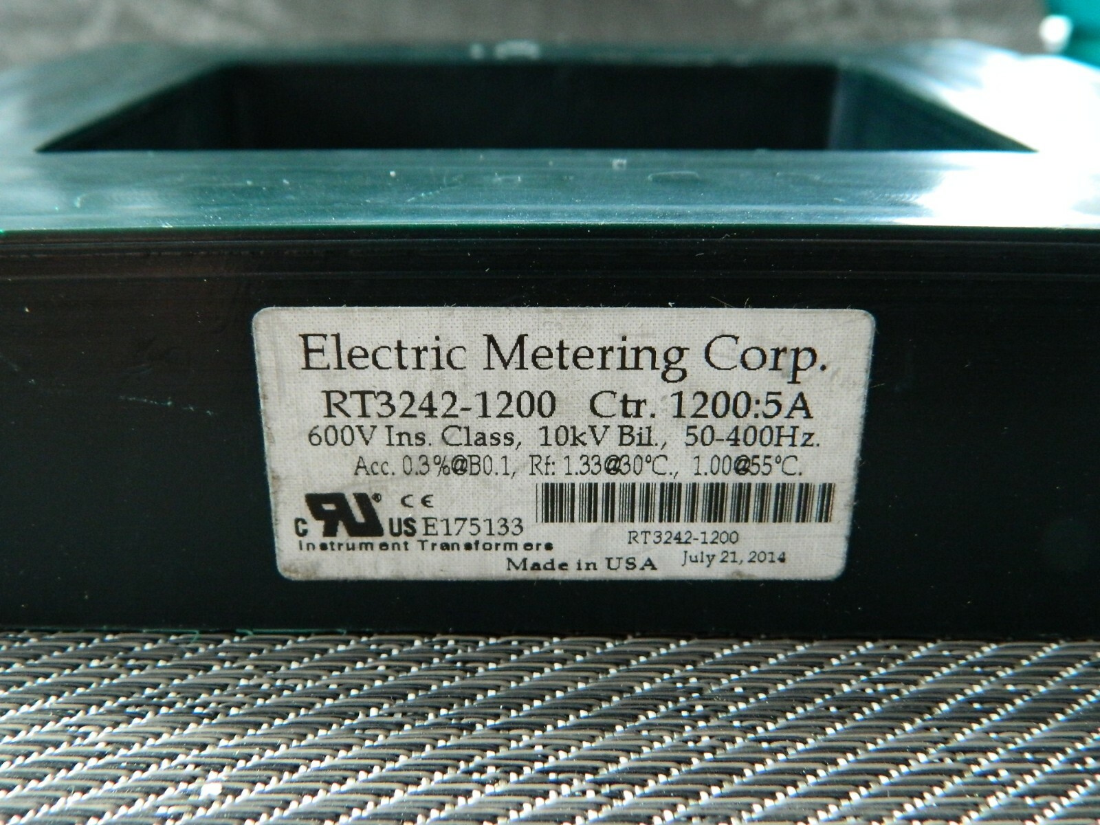 New Instrument Current Transformer Rectangular 1200:5 Amps RT3242-1200