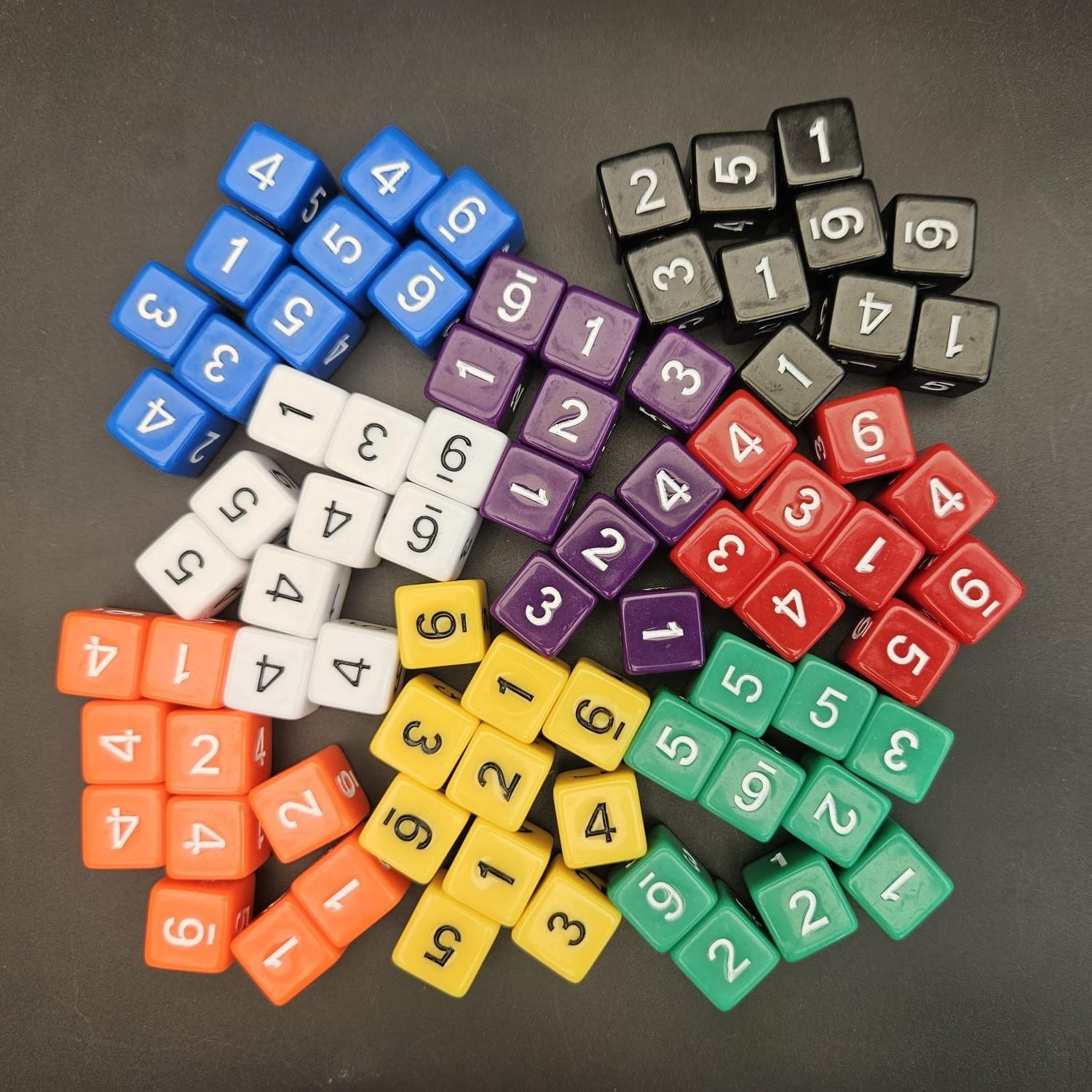 16mm D6 Single Colour Numbered Dice Suitable For Tabletop Games and board Games