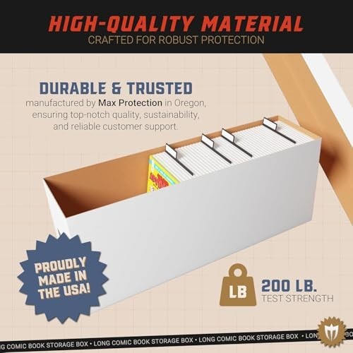 Stackable Comic Book Storage Boxes 5 Count White Corrugated with Lid for Comics