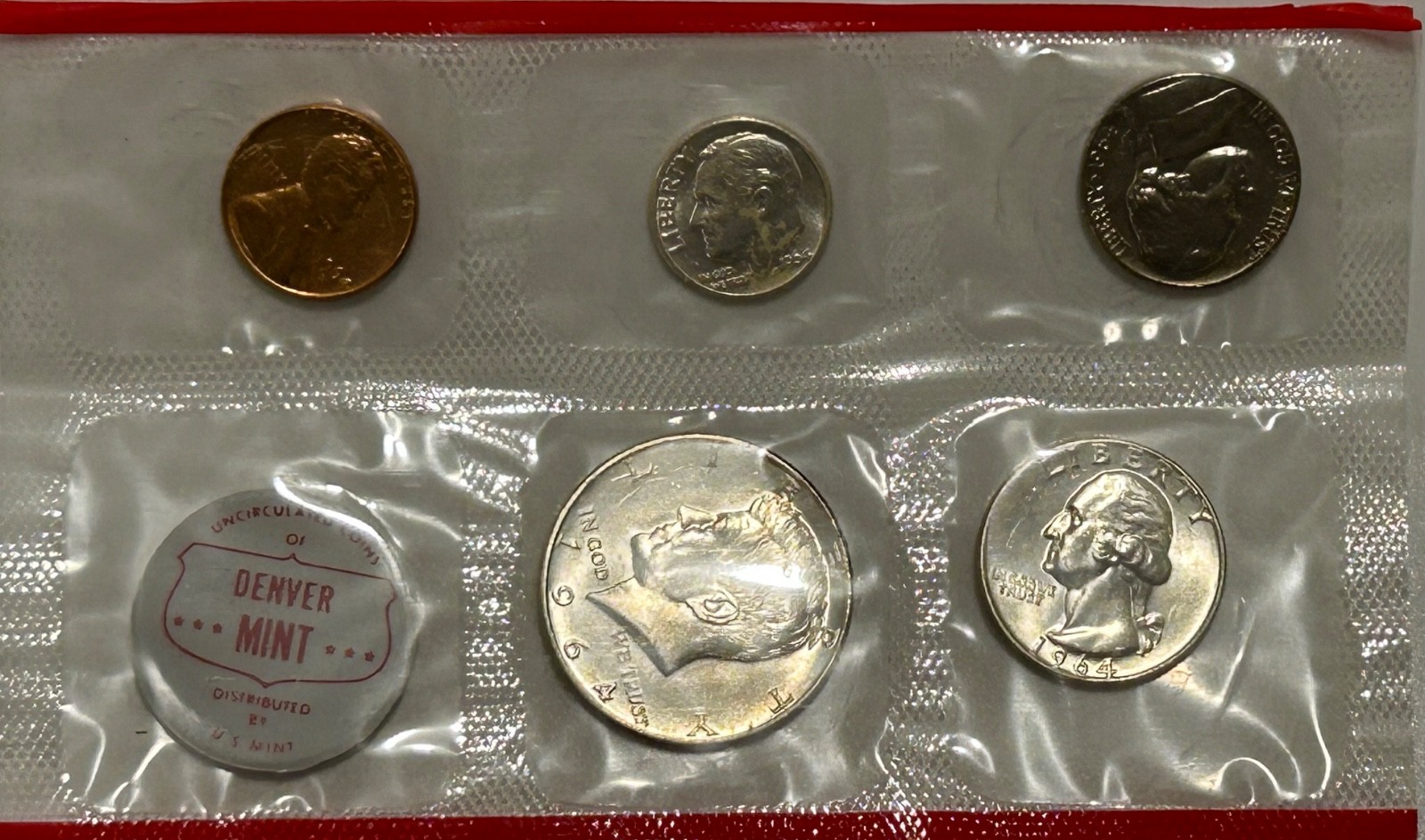 1964 D US Mint Set Exact as Photos/Original Cello Packing