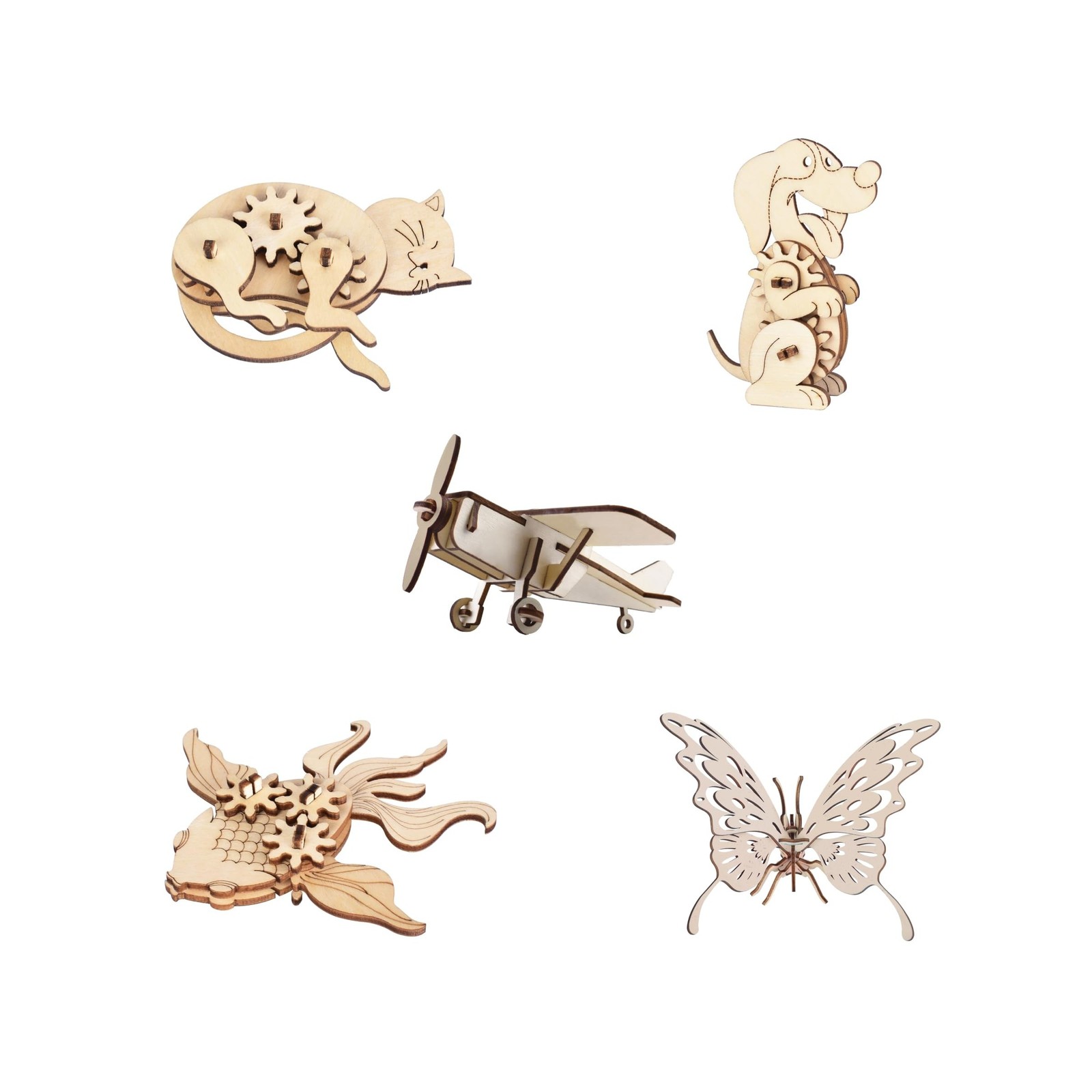 Wooden Animal Puzzles for Ages 8+, 5 Pack 3D Wooden Puzzles, ST... FAST USA SHIP
