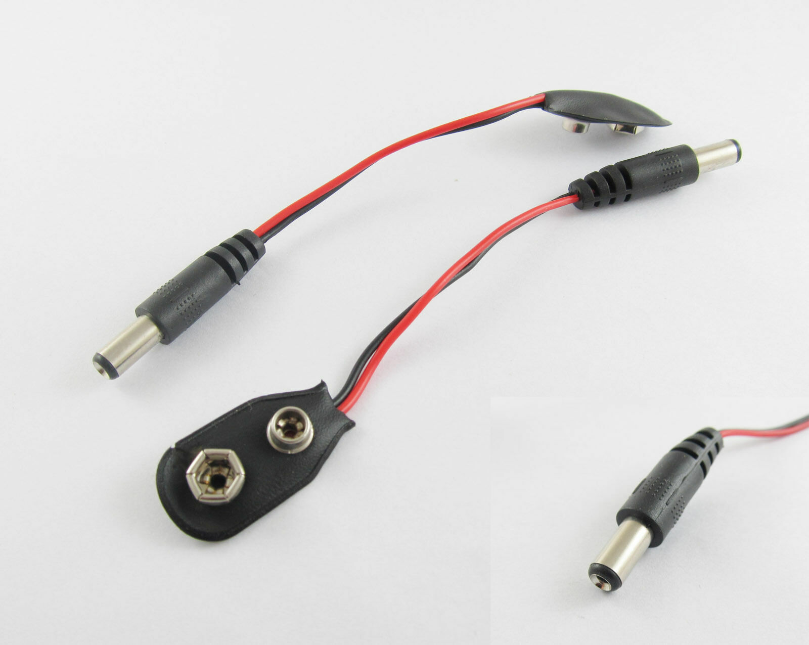5x 9V CCTV Camera Battery Snap I-Type Cable w 2.1x5.5mm 2.1mm DC Power Male Plug