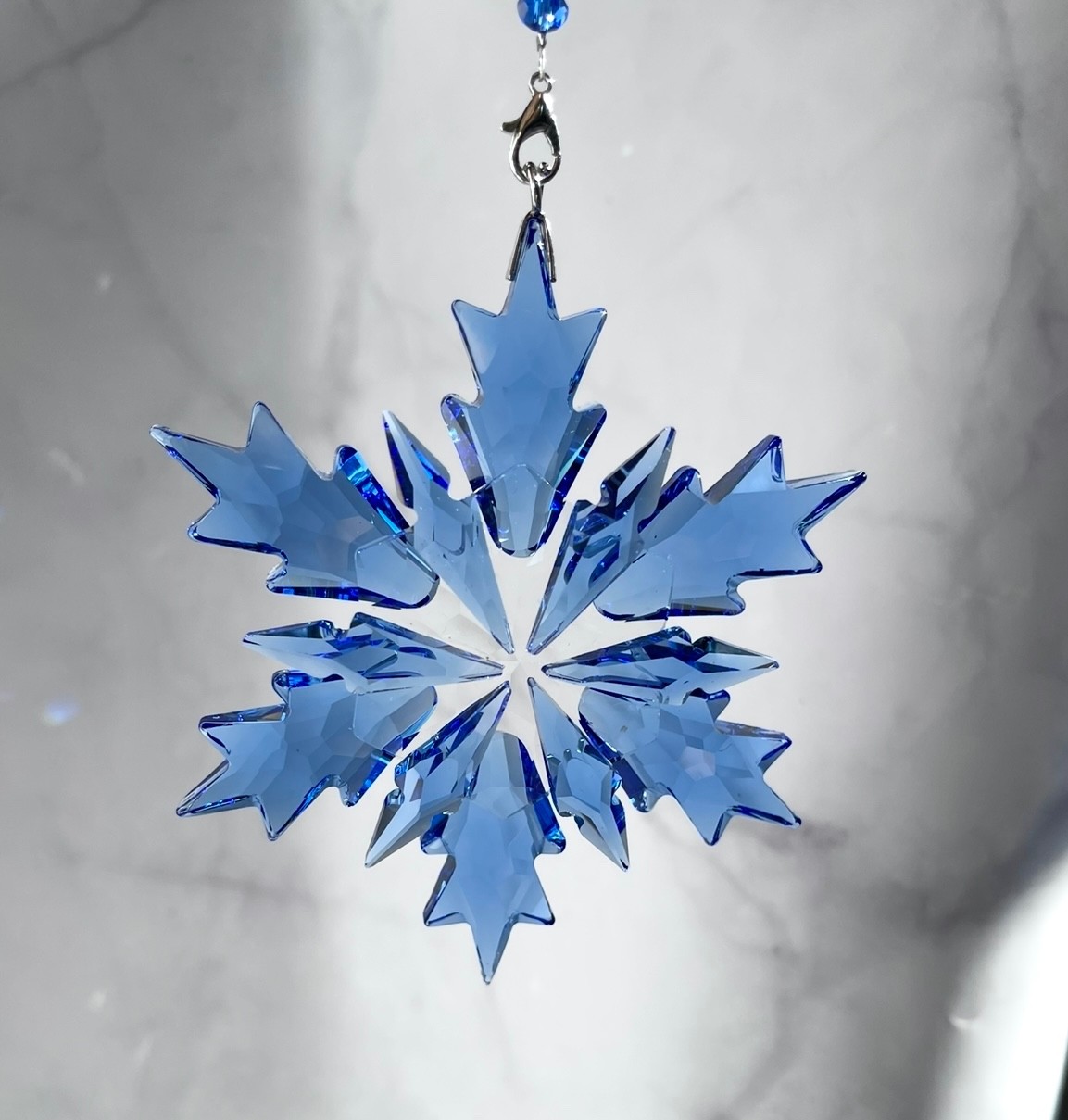 Crystal Snowflake Sun Catcher Christmas Decor  Czech Bohemia Crystal Glass Gift