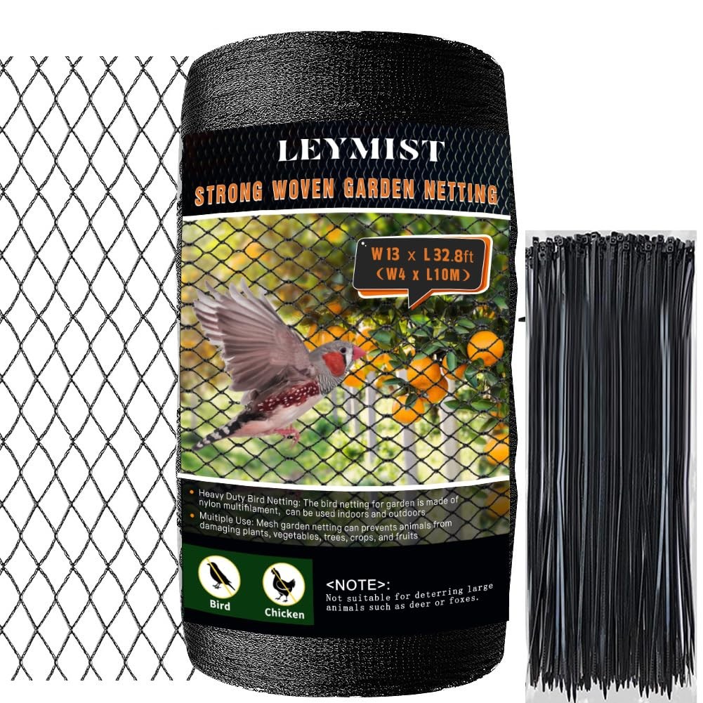 Bird Netting for Garden - 13 x 32 FT Plant Fruit Black