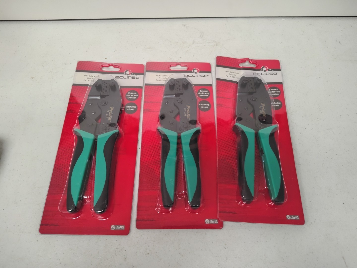 Lot Of 3 Eclipse 300-166 Lunar Series Crimper for MC4 Solar Panel Contacts