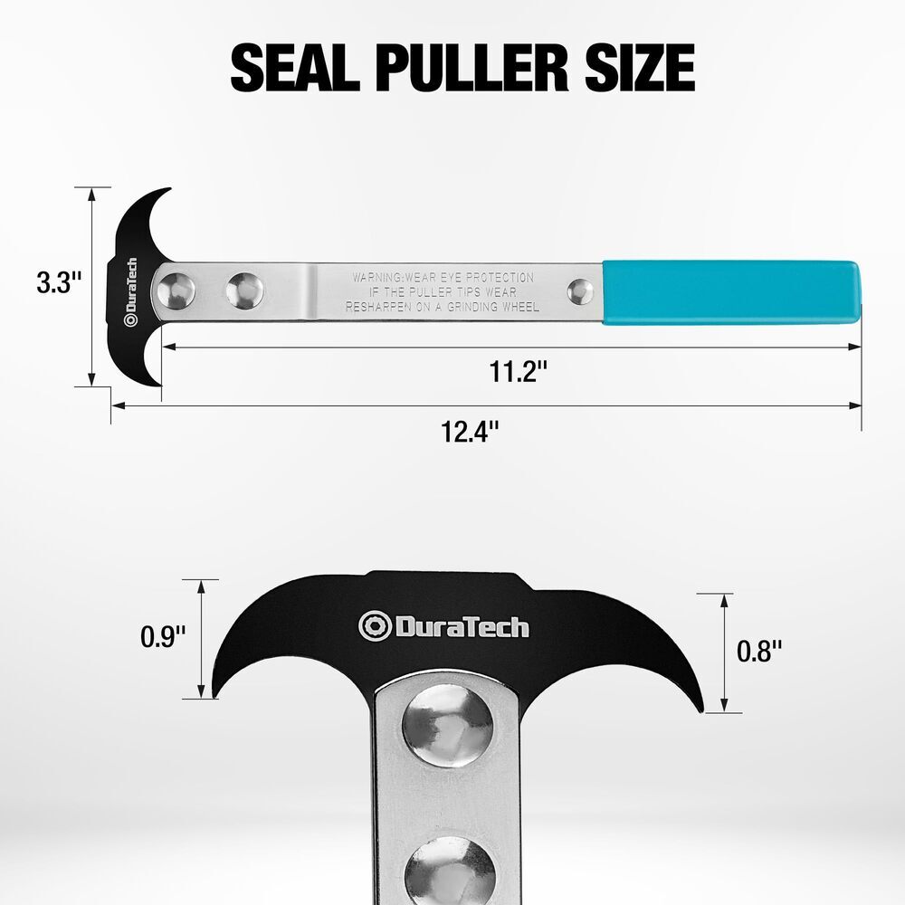 DURATECH Seal Puller Tool Seal Removal Tool Heat-Treated Steel Blackened Head