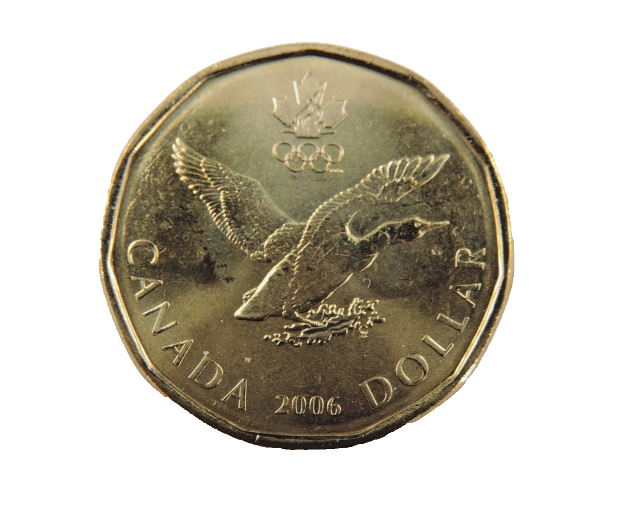 2006 $1 One Dollar Coin Canada Loon Settling Olympic Symbols Lucky Loonie UNC