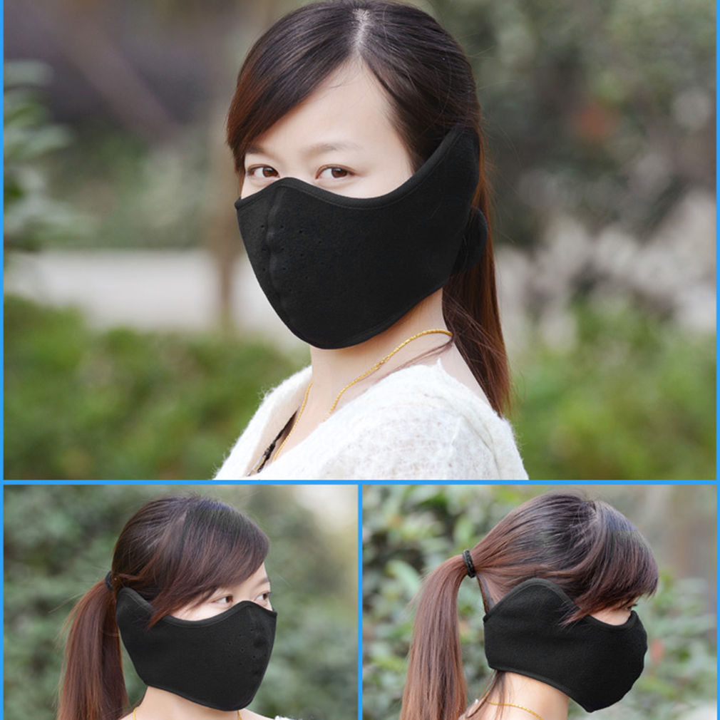 Men Women Polar Fleece Ear Warm Sports Ski Riding Breathable Half Face Mask US