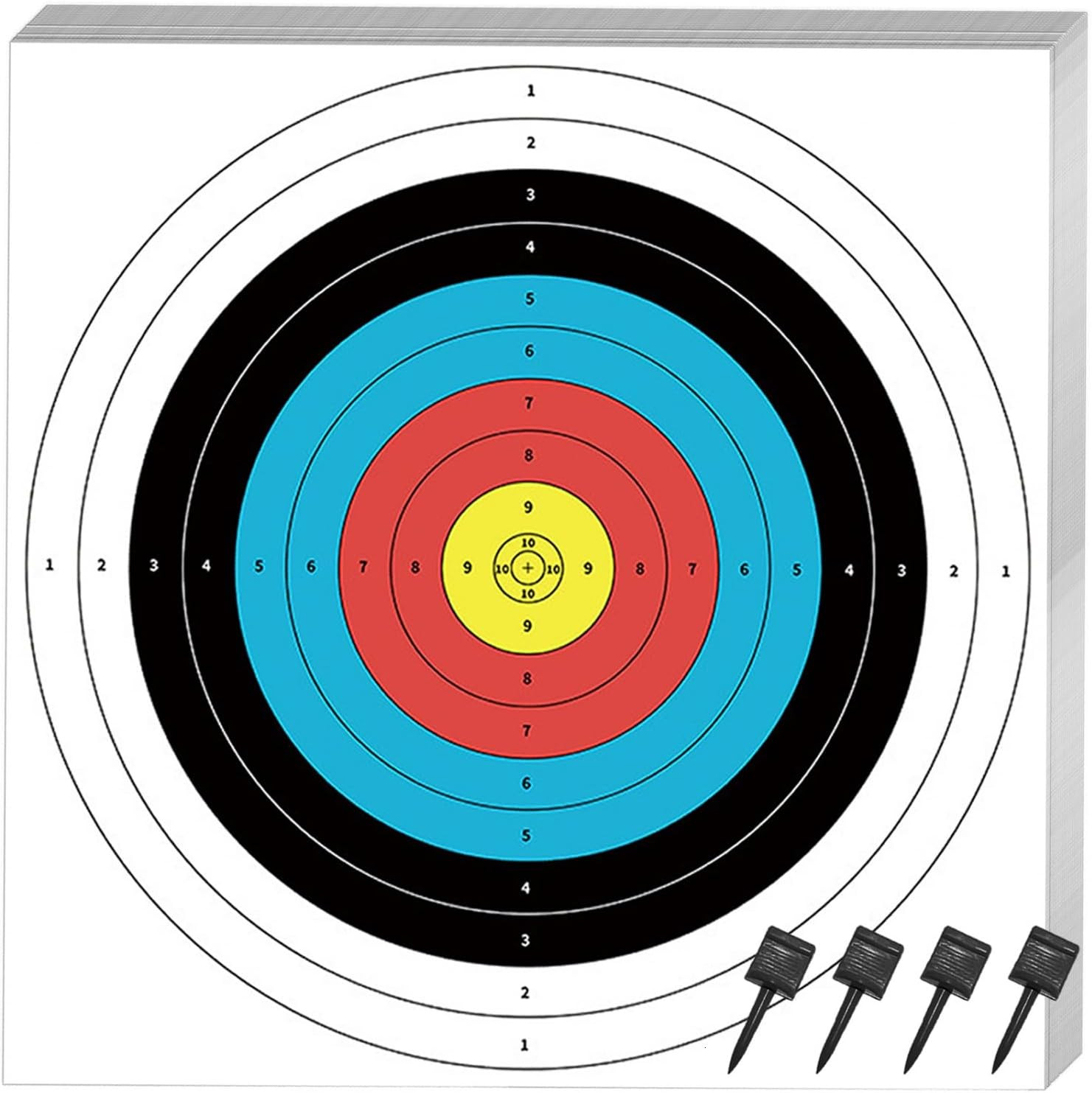 30 Pcs Standard Archery Targets Paper, 16 Inch 10 Rings Bow Arrow Targets for Hu