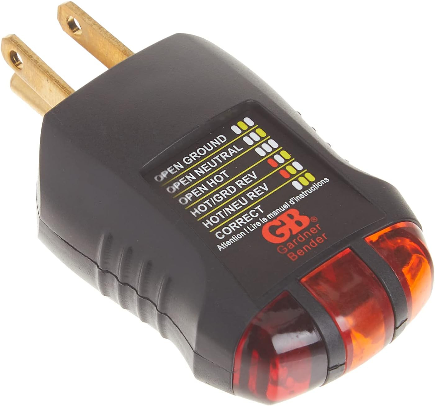 GRT-3500 Outlet Receptacle Tester & Circuit Analyzer Indicates 5 Wiring Errors