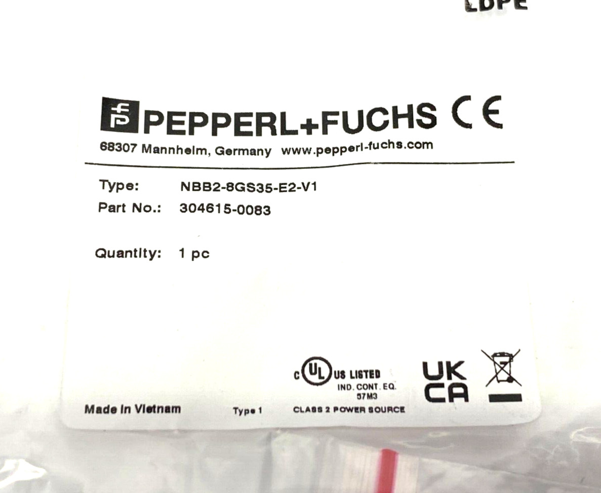 Pepperl+Fuchs NBB2-8GS35-E2-V1 Inductive Proximity Sensor 2mm Flush 304615-0083