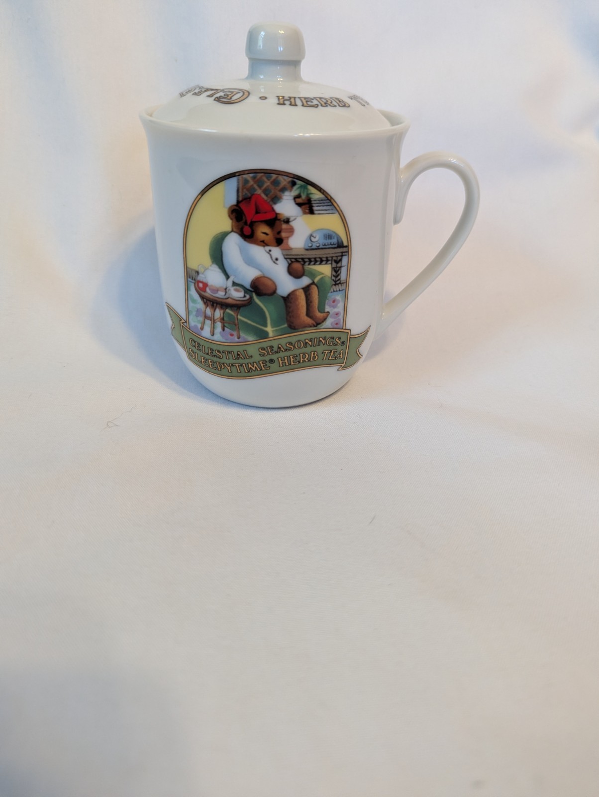 Vintage Celestial Seasonings,Sleepytime Herb Tea mug with lid, Japan