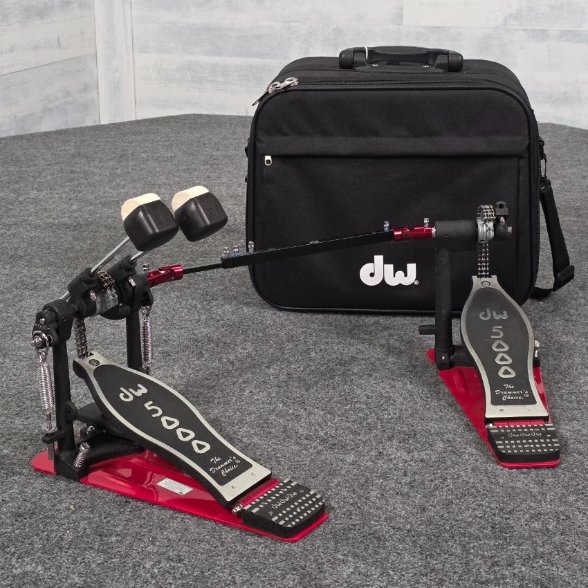 Used DW 5000 Lefty Double Bass Drum Pedal with Case - Good