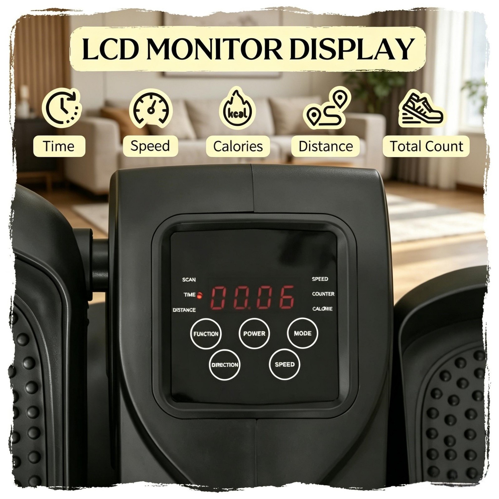 Under Desk Elliptical Machine Portable Electric Leg Exerciser with Remote& LCD