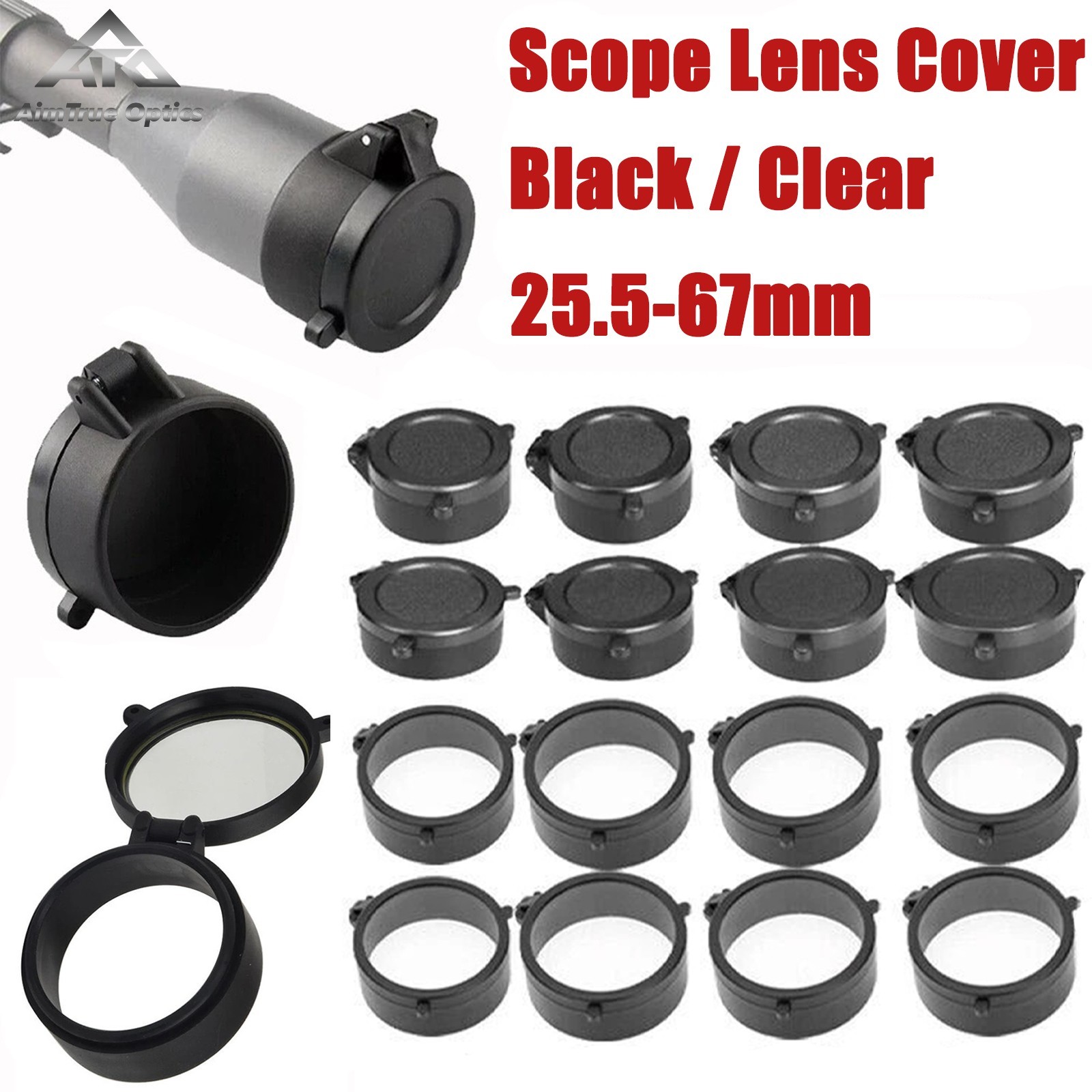 Rifle Scope Lens Cover Flip Up Protect Cap Objective Lid Quick Spring Protection