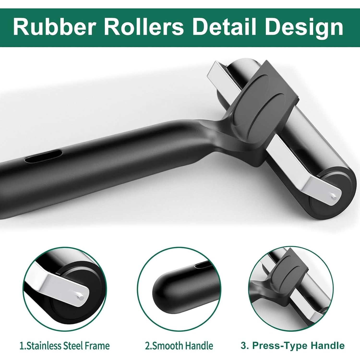 Printmaking Brayer Tool 3 Pack Rubber Rollers for Crafting and Stamping