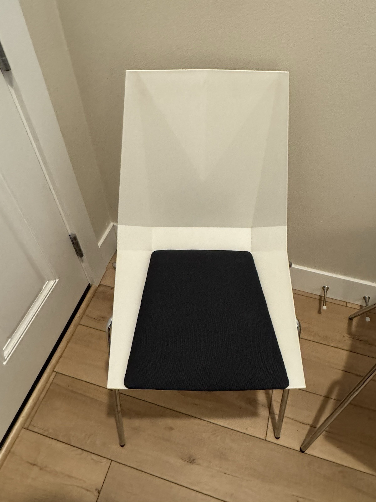 Mid Century Modern Chairs White Black Chrome Klaessons Mayflower Set Of 2