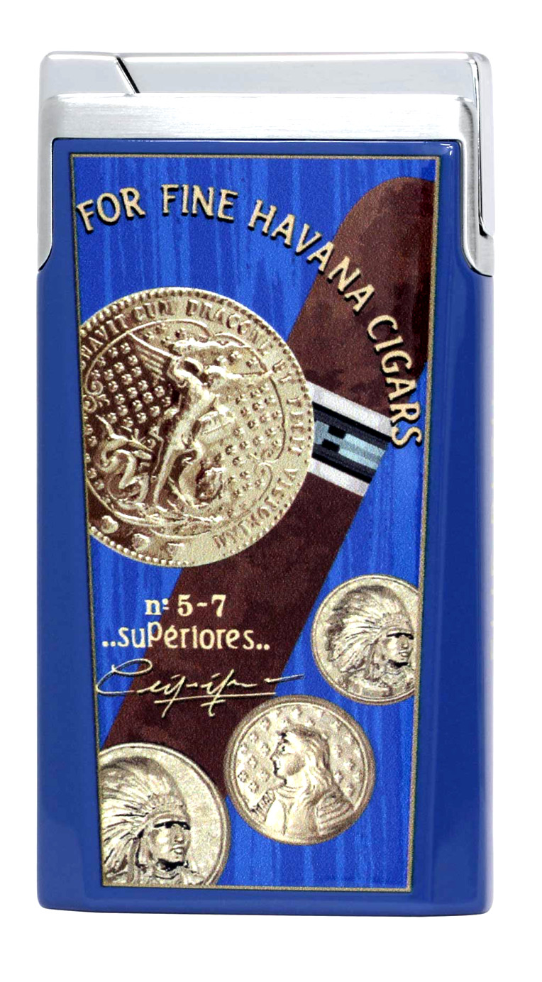 Elie Bleu J-15, Blue Medals Jet Flame Torch Lighter,  EBJ1570, New In Box