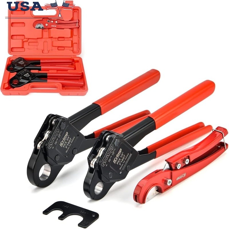 High Quality PPR Crimping Tool Set Easy Pipe Installation W/ Cutter & Gauge New