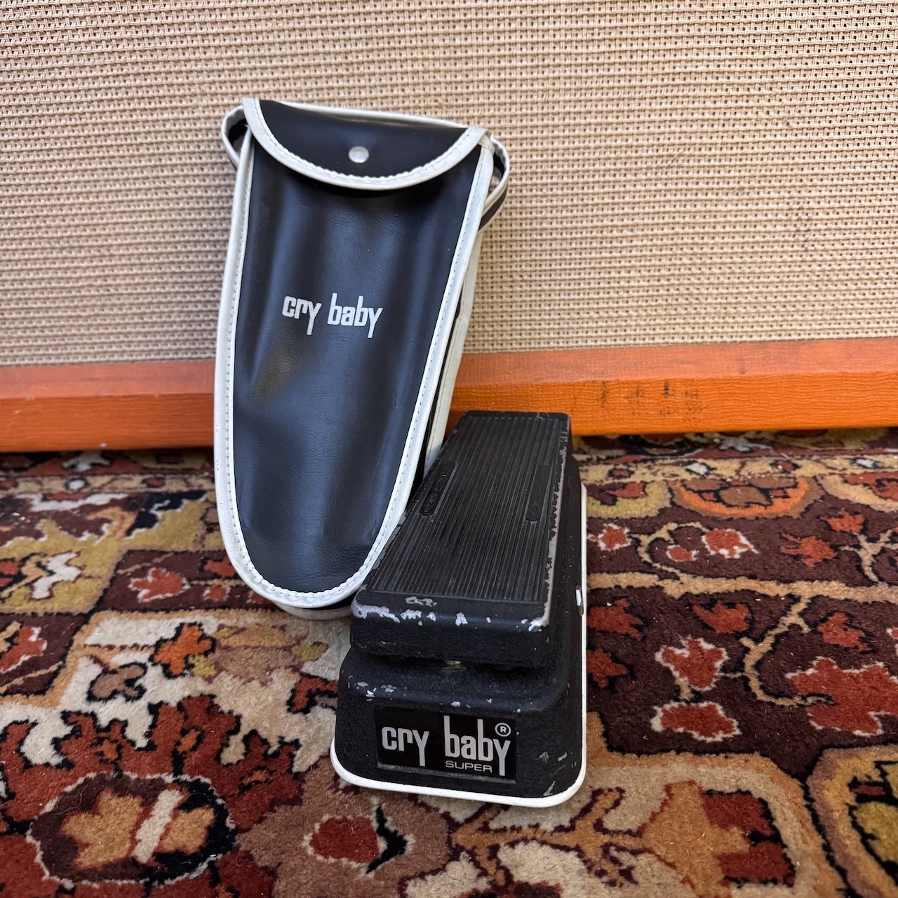 Vintage 1970s Jen Cry Baby Crybaby Super Italy Red Fasel Wah Wah Pedal w/ Bag