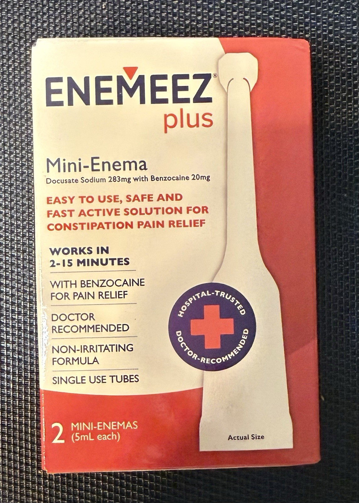 ENEMEEZ PLUS 2ct Mini-Enema constipation relief DocuSol NIB Exp 01/28 F/S