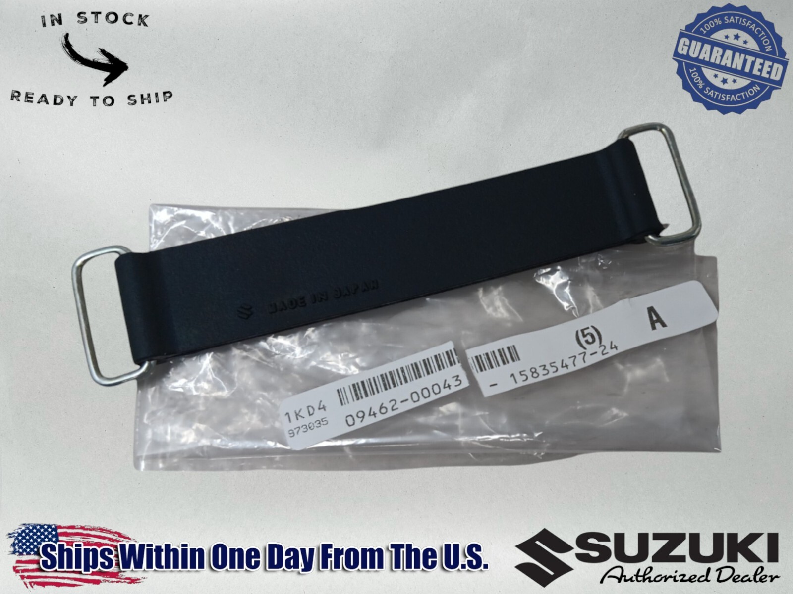Suzuki OEM Authentic Battery Hold Down Oil Tank Rubber Strap 09462-00043