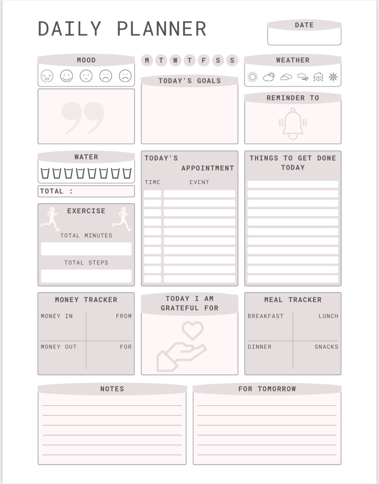2024 Printable Minimalist Digital Calendar&Planner Set