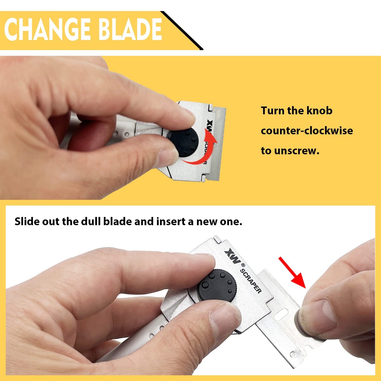 Razor Blade Paint Scraper Set, Heavy Duty Putty Knife with Quick Blade Change...