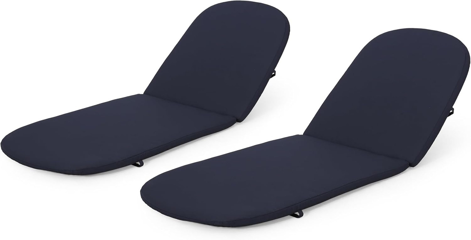 Navy Blue Water-Resistant Chaise Lounge Cushions - Set of 2 for Outdoors