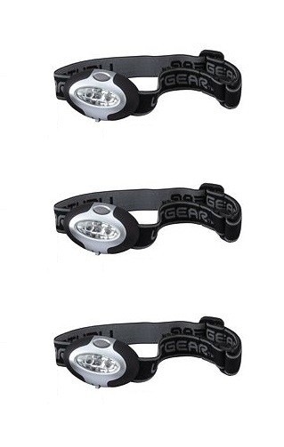 3 Packs of Lightgear 3-LED Ultralight Headlamp