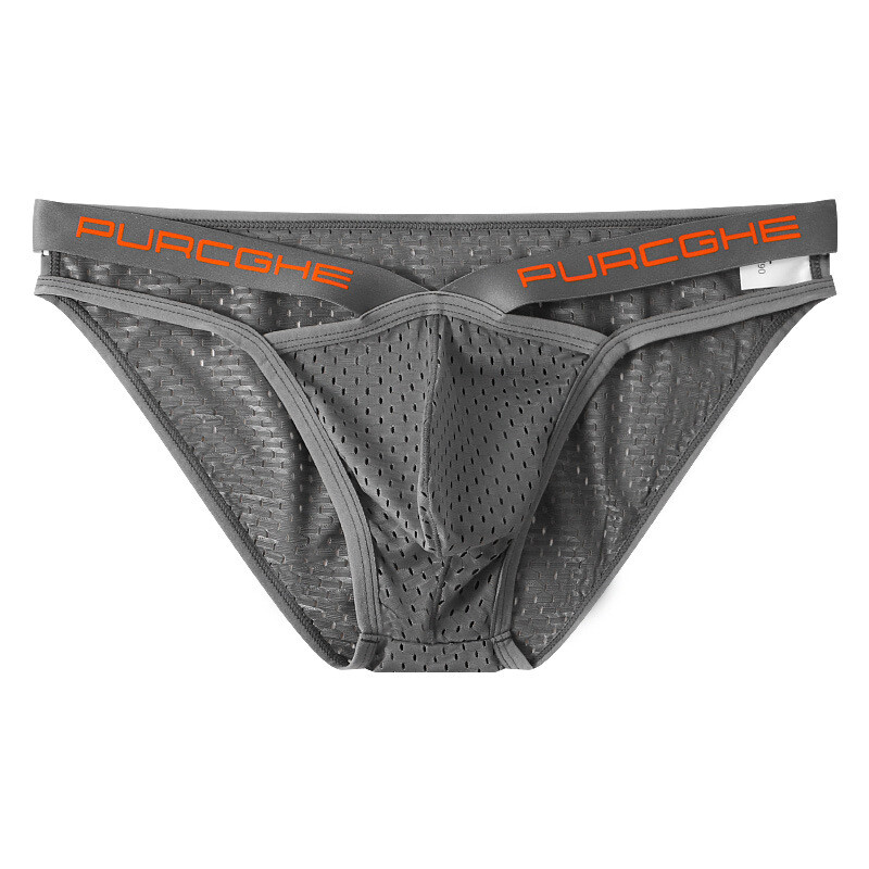 Hollow Out Bikini Briefs for Men Mesh Sexy Underwear Ice Silk Men's Gay Panties