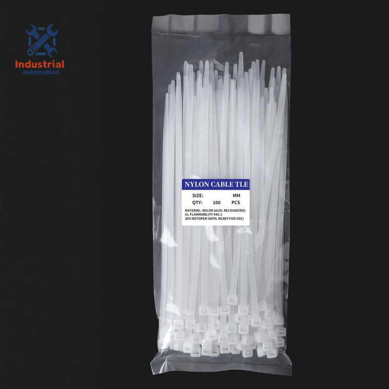 3*100mm Durable White Nylon Zip Ties Self-Locking Cable Ties for Home Office Use