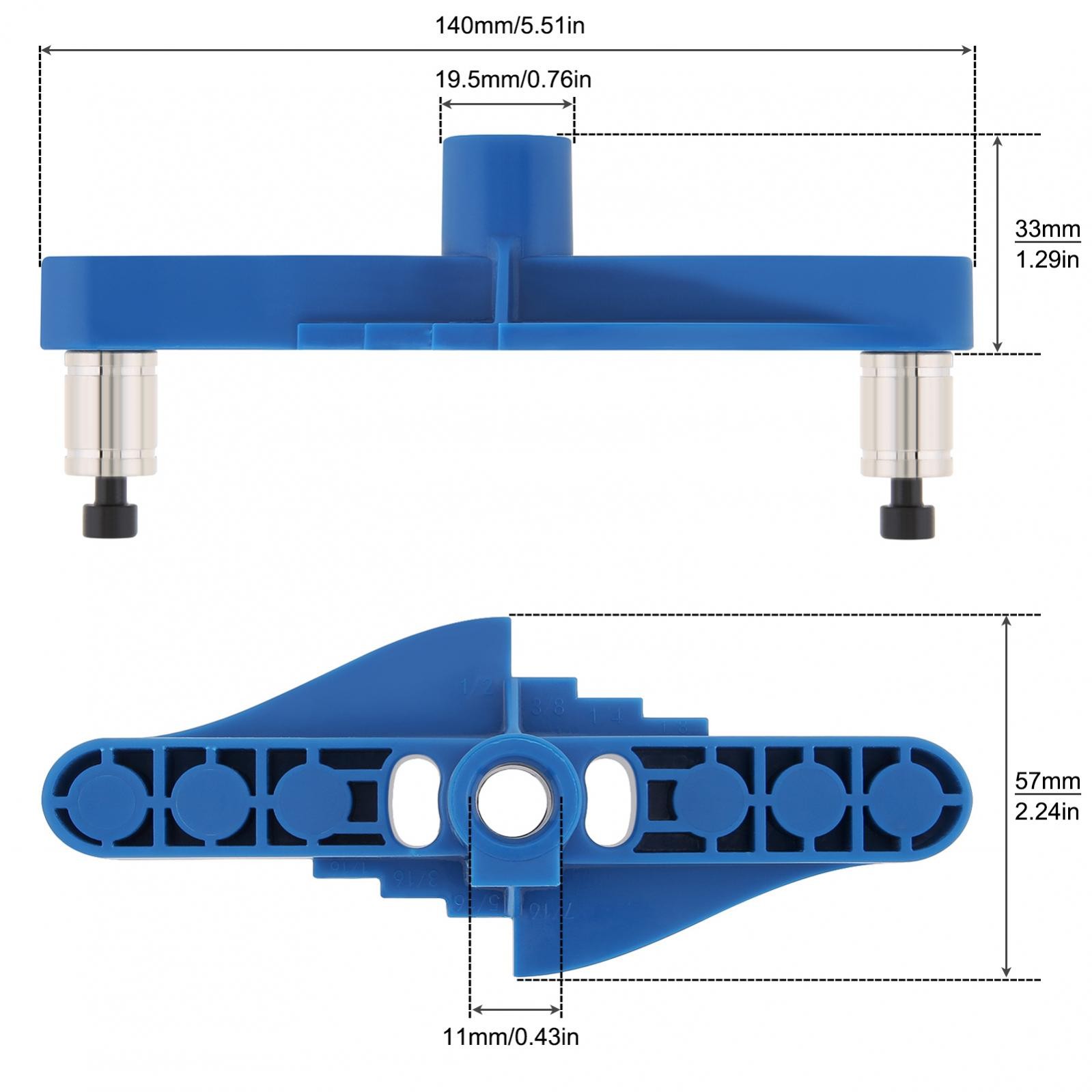 Blue 2 in 1 Dowel Jig Kit Self Centering Line Scriber Woodworking Tools