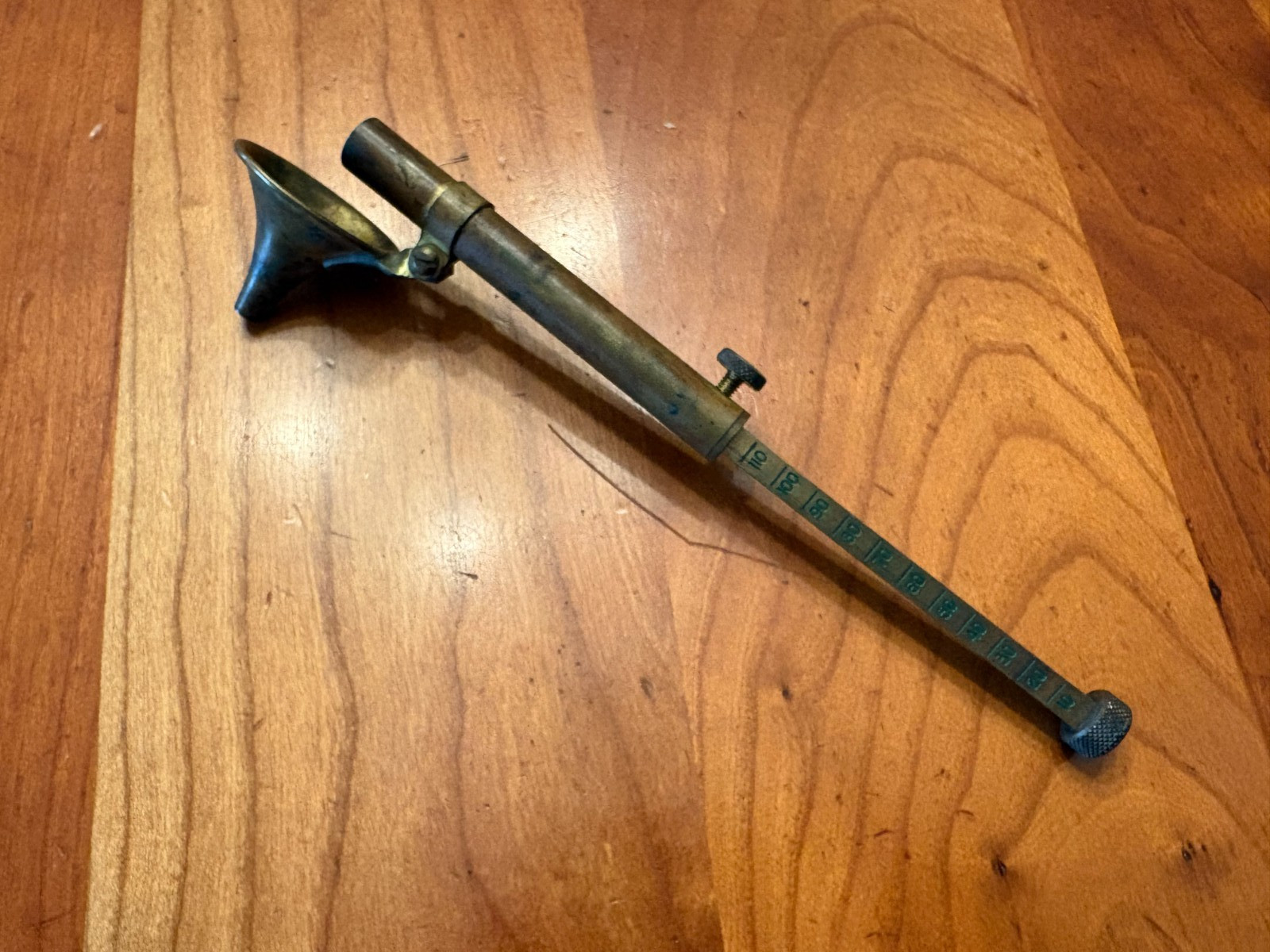 Vintage Brass Adjustable Black Powder Measure Muzzleloader Funnel