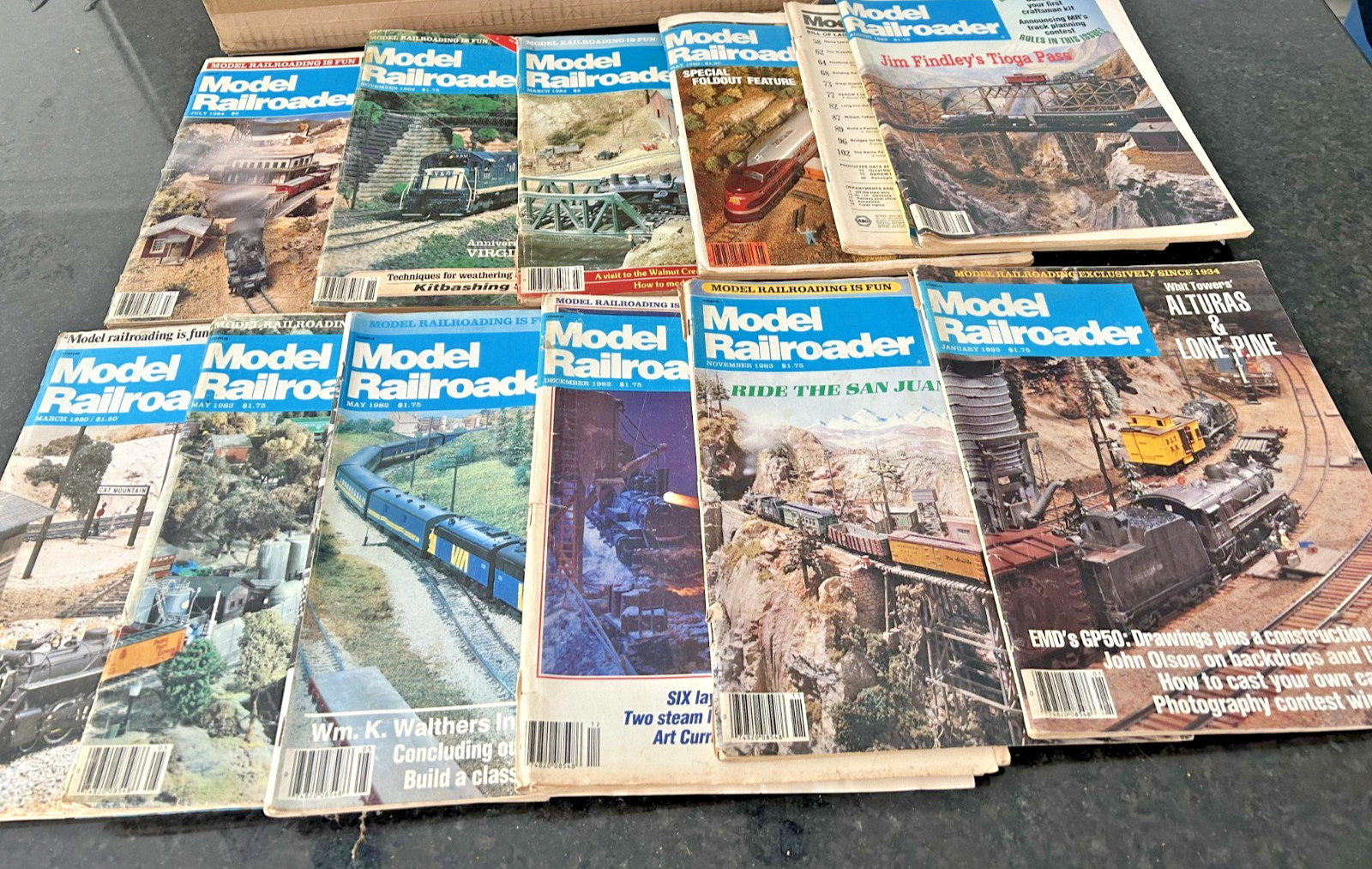 Lot 12 Model Railroader Magazines 1980s Vintage Train Layouts