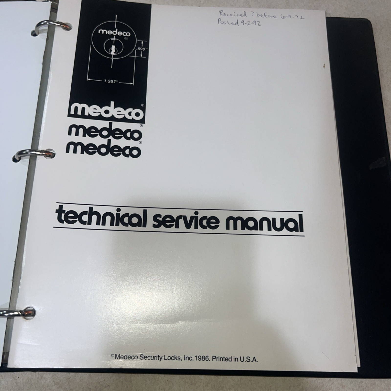 Vintage Medeco Technical Service Manual