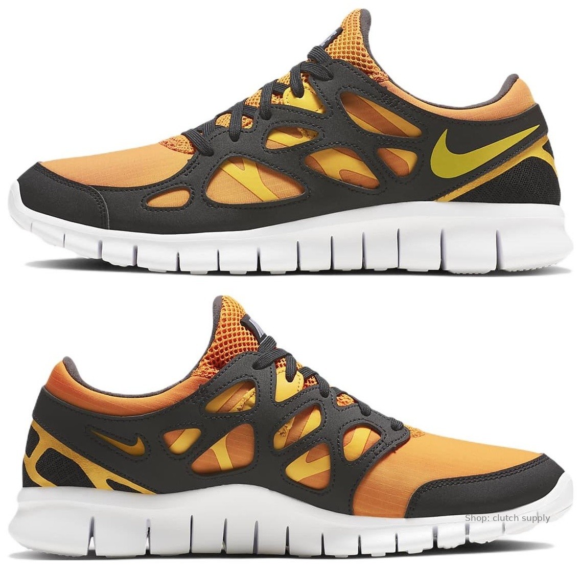 DQ8977-800 Nike Free Run 2.0 Yellow Black Men Shoes Sneakers