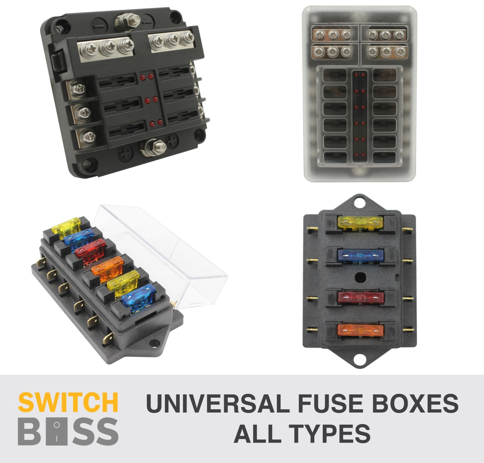 FUSE BOX BOXES All Styles Universal Blocks Holders 12v Bus Bar Terminal ATO ATC