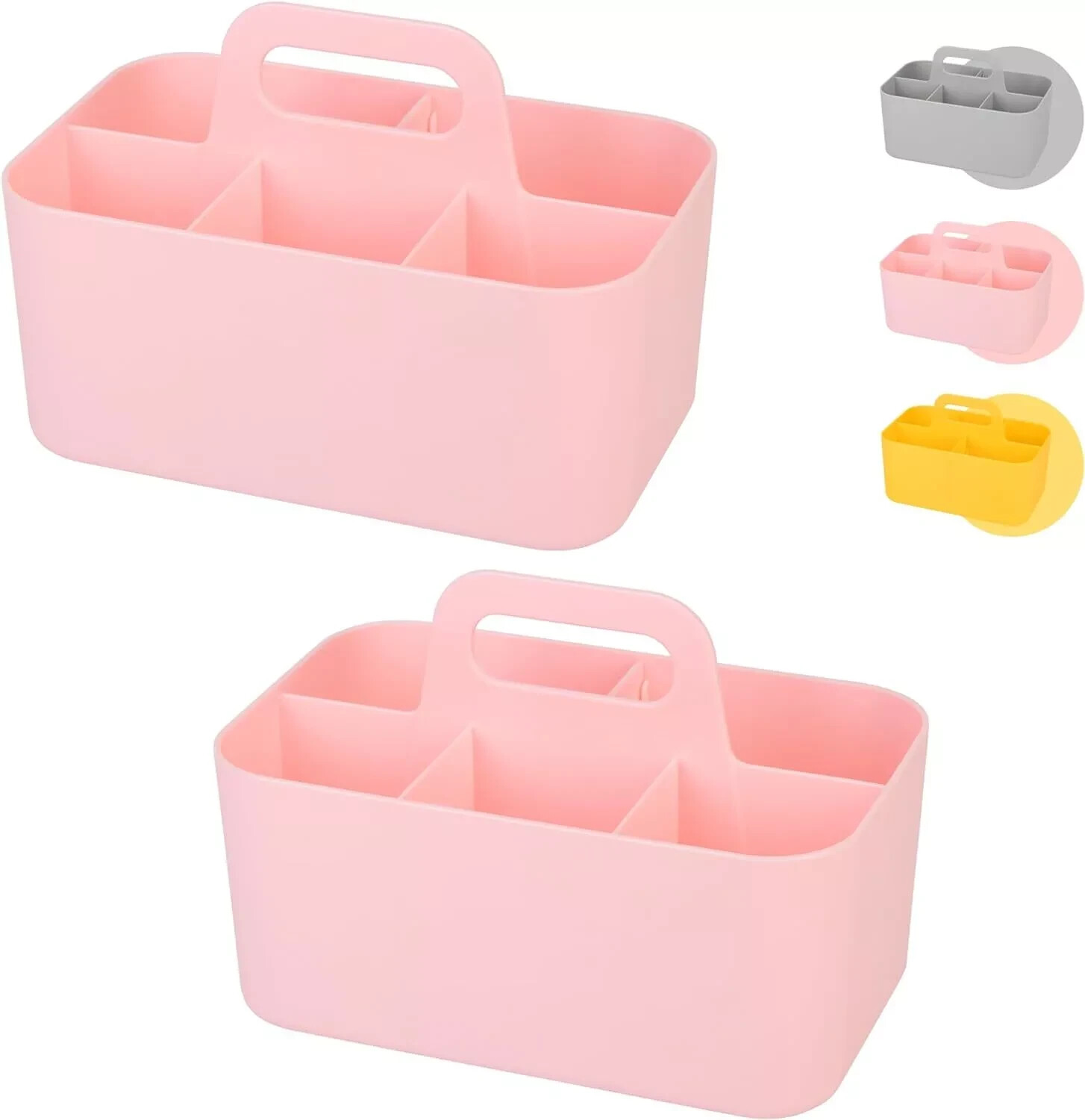2 Pack Caddy Organizer with Handle, Plastic Caddy, Storage AVAILABLE YELLOW ONLY