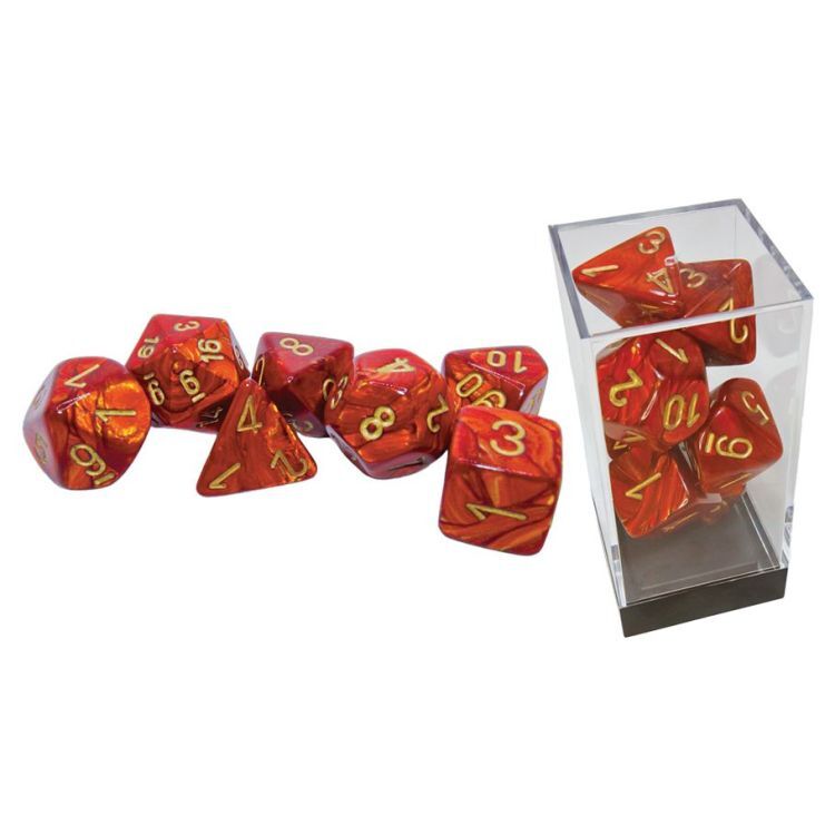 Chessex Scarab Scarlett Mega-Hedral RPG 7-Dice Set (D20/12/10/%/8/6/4)