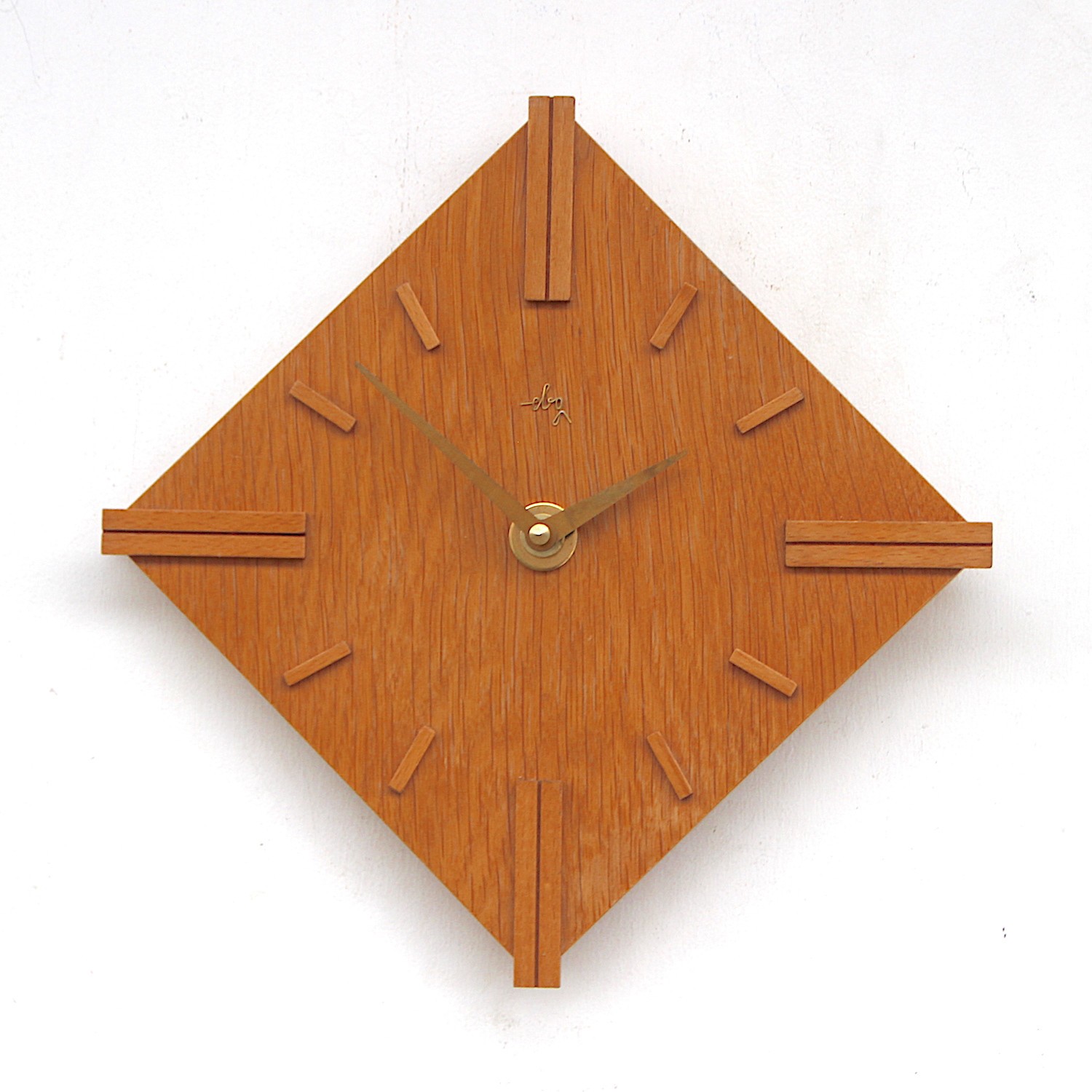 1970s Brutalist West German OBJ Vintage Wall Clock Midcentury Retro Kitsch