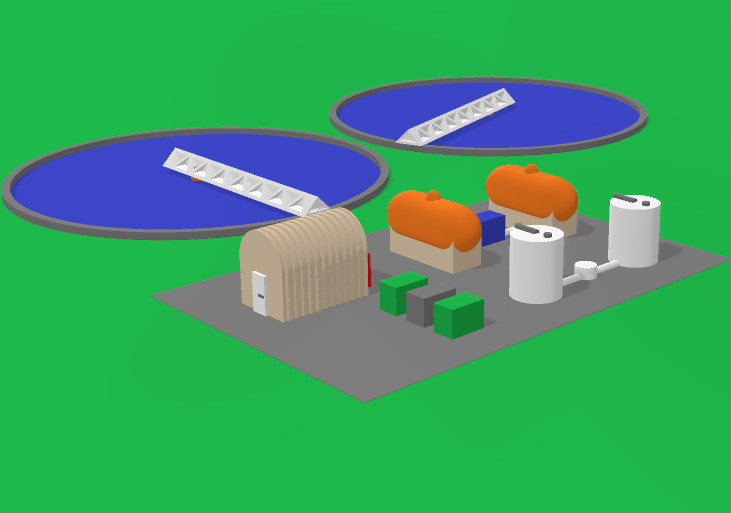 N Scale 3D Printed Wastewater Treatment Plant