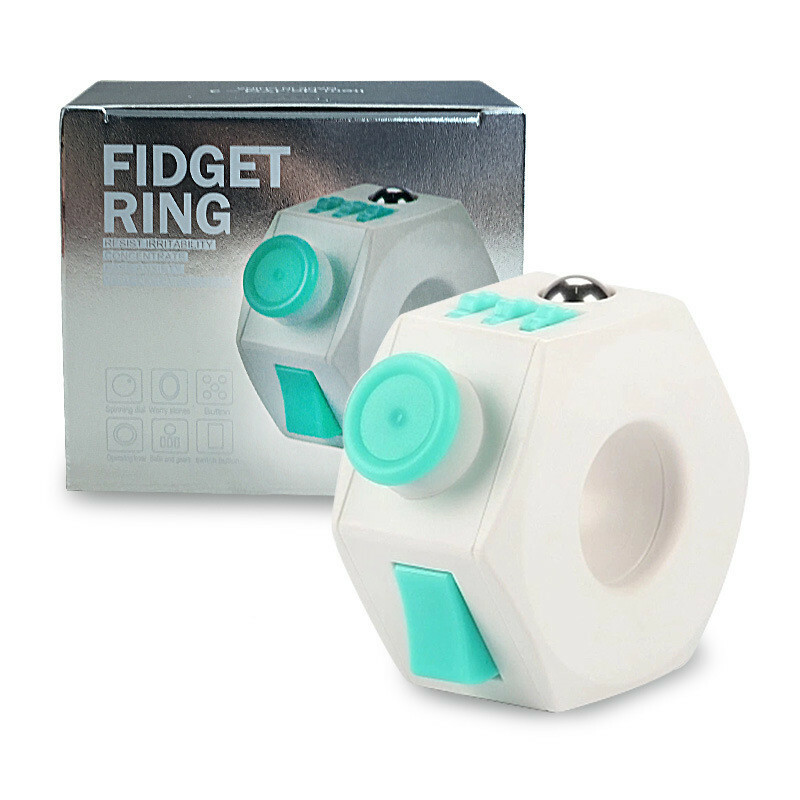 Unique 6 Sided Fidget Cube Ring Toy Stress Anxiety Relief Attention Focus Kid