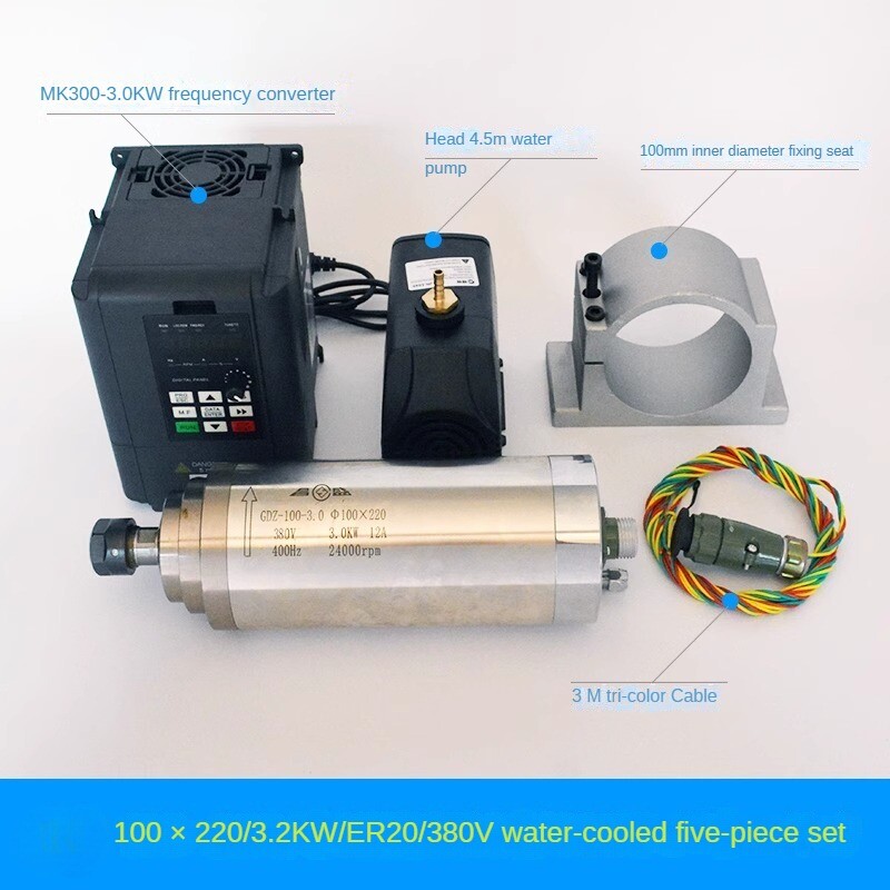 Engraving Machine Spindle Head Water Cooled 1.5KW Woodworking Spindle 2.2KW