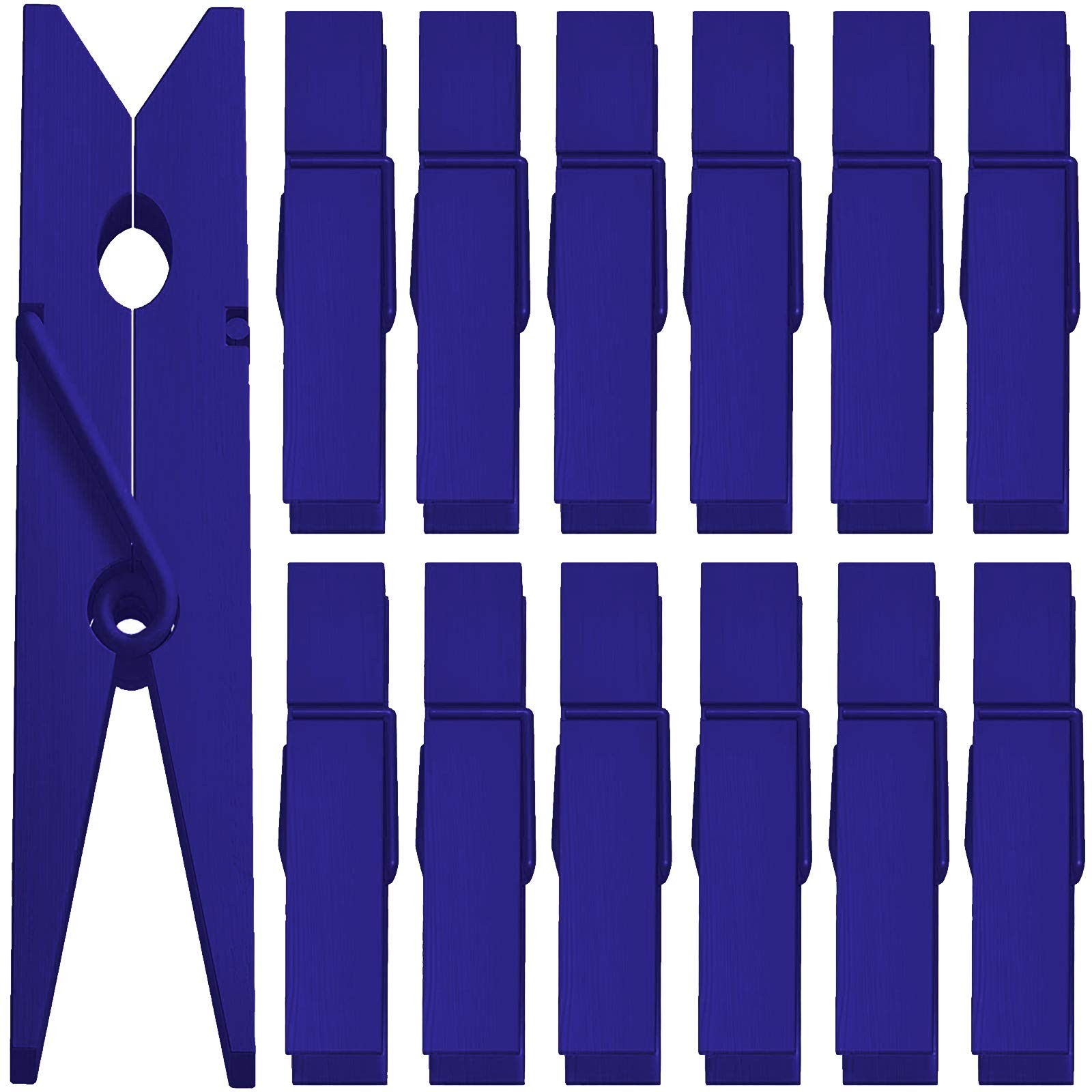 Navy Blue Colored Wood Clothespin Photo Peg Craft Spring Clip 2.75 Inch 50 PCS