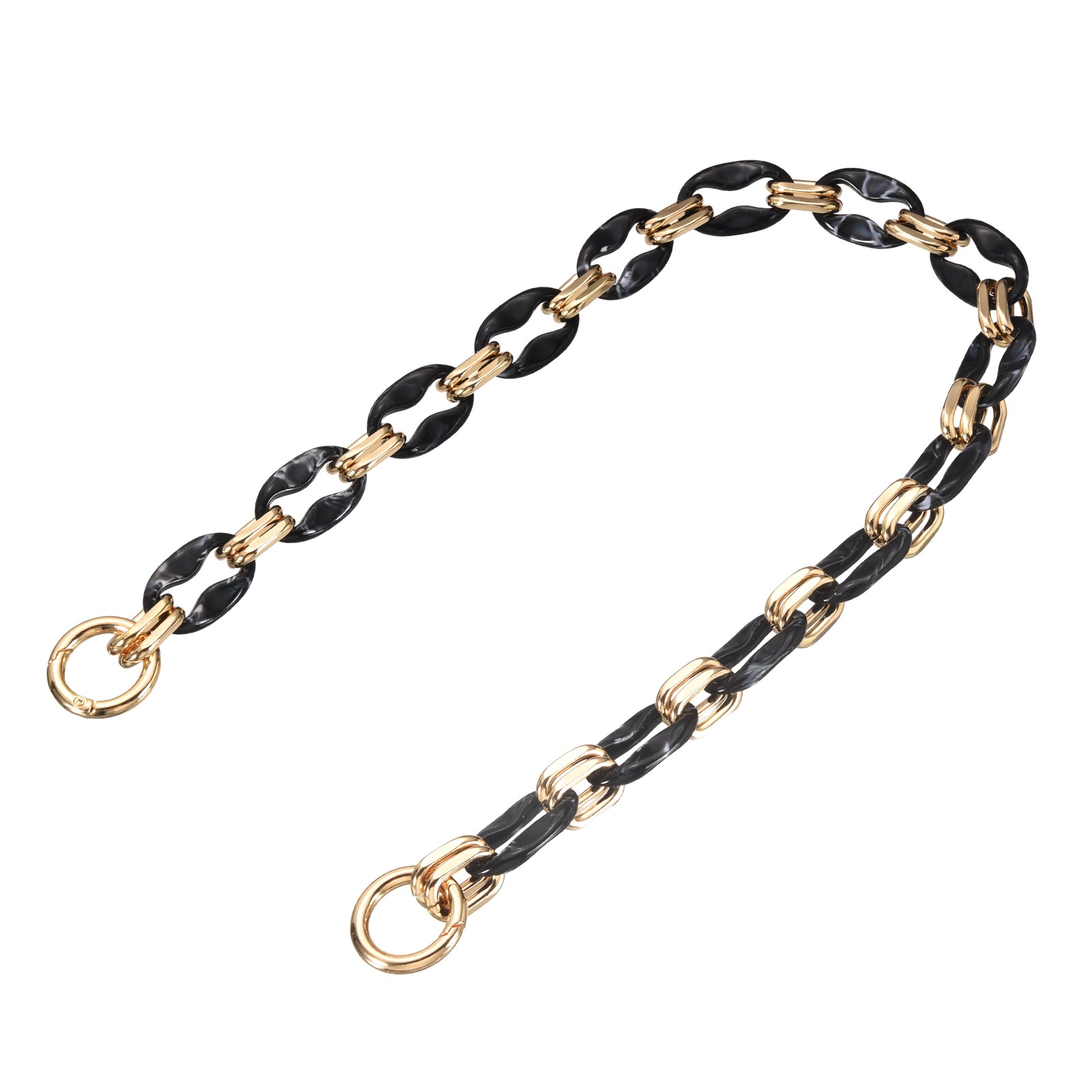 Acrylic Purse Chain, 24 Inch Handbag Strap with Buckle (Black)
