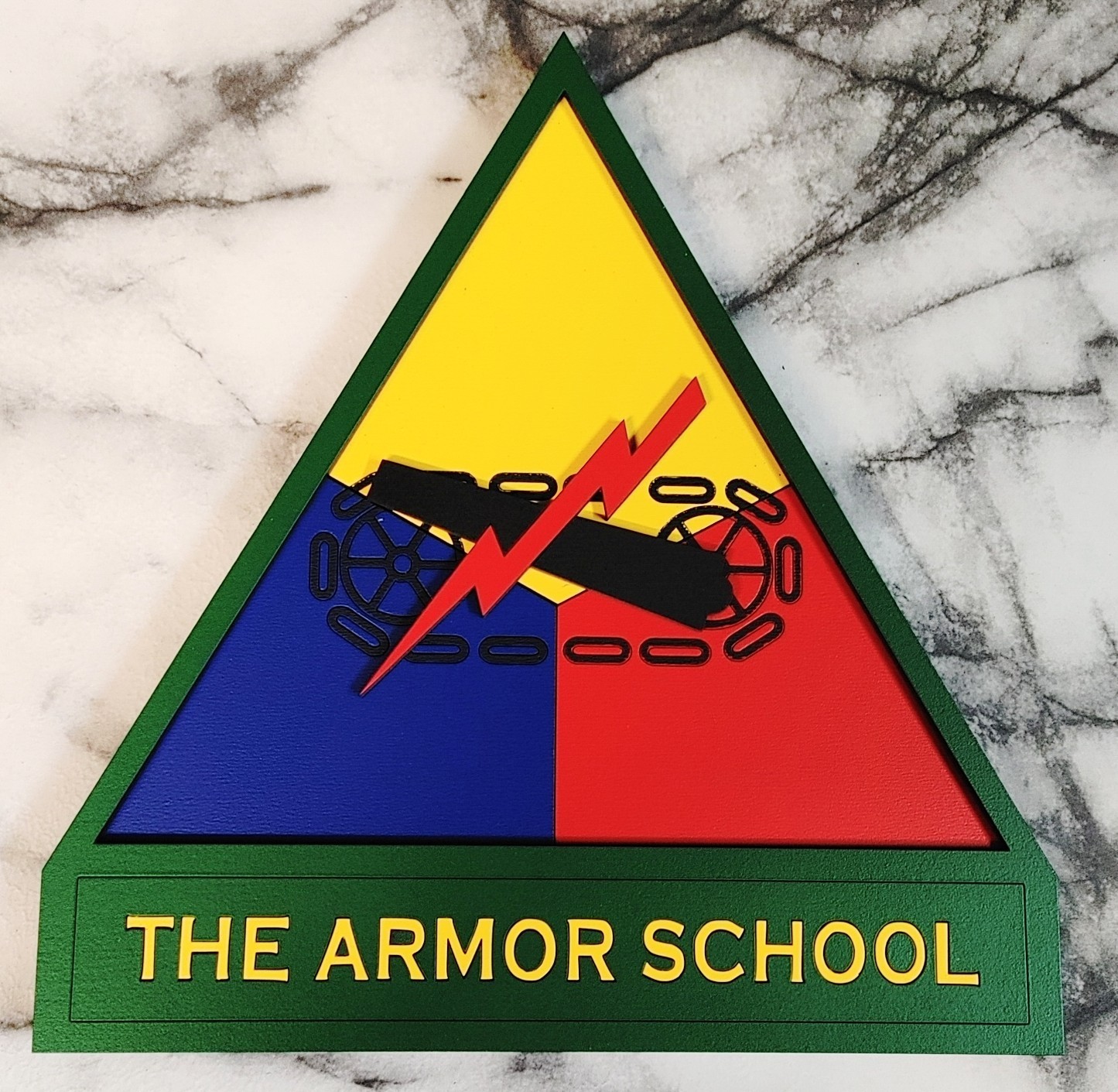 8" US Army The Armor School SSI Patch Plaque "Force the Thunderbolt"