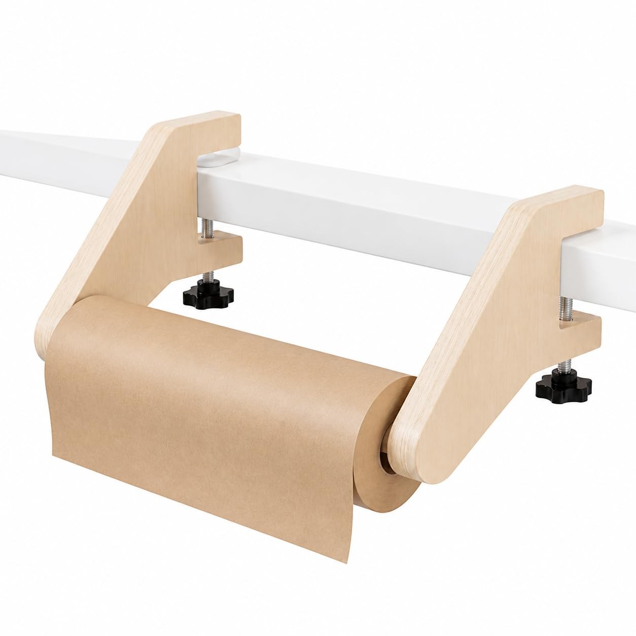 Giesvors 18 Inch Wooden Craft Paper Roll Holder Dispenser with Silicone Tip C...