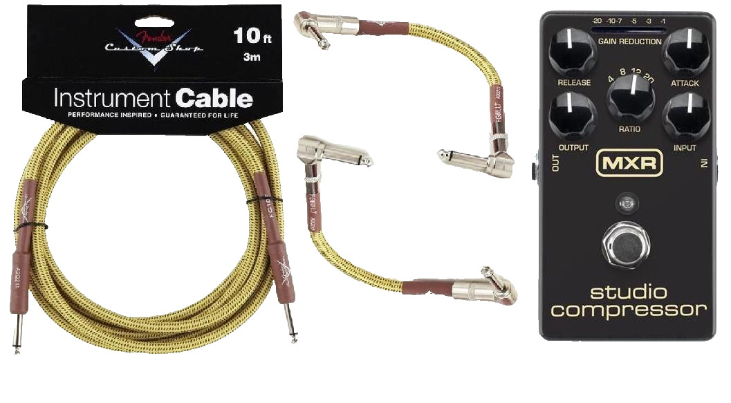 MXR Dunlop Studio Compressor M-76 Effect M76 ( 10FT & 2 FENDER PATCH CABLES )