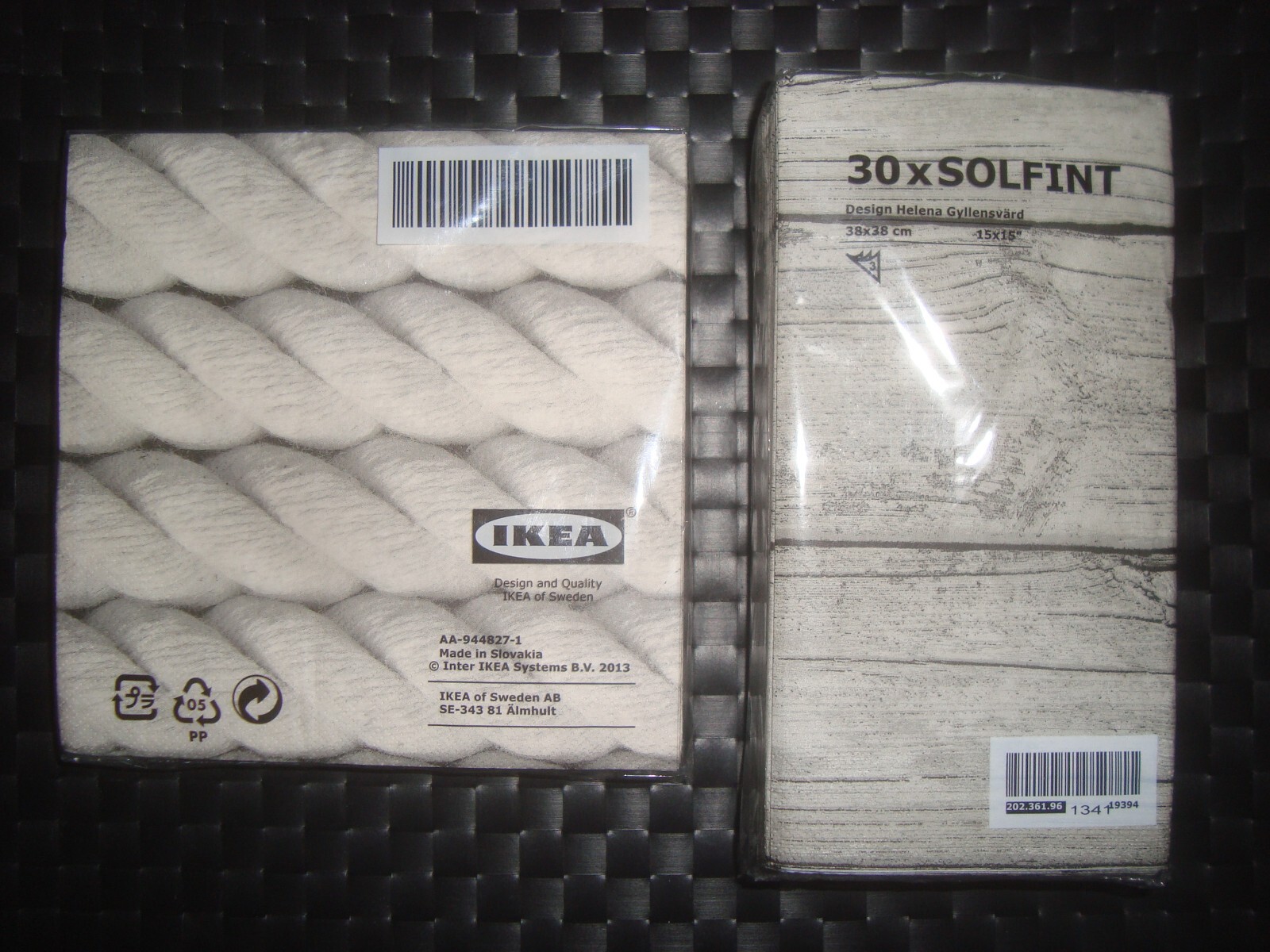 IKEA SOLFINT Paper Napkins Pkg of 30 Beige Gray Made in Slovakia Elegant Dining